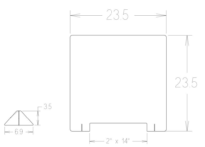 23.5" x 23.5" Countertop Germ Shield